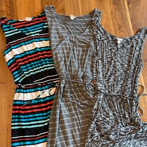 Merona Jersey Vneck Tank Dresses Size S (set of 3)